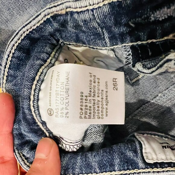 AG Adriano Goldschmeid Farrah High Rise Skinny Ankle Jean Wm Sz 26 Distressed - Picture 10 of 16